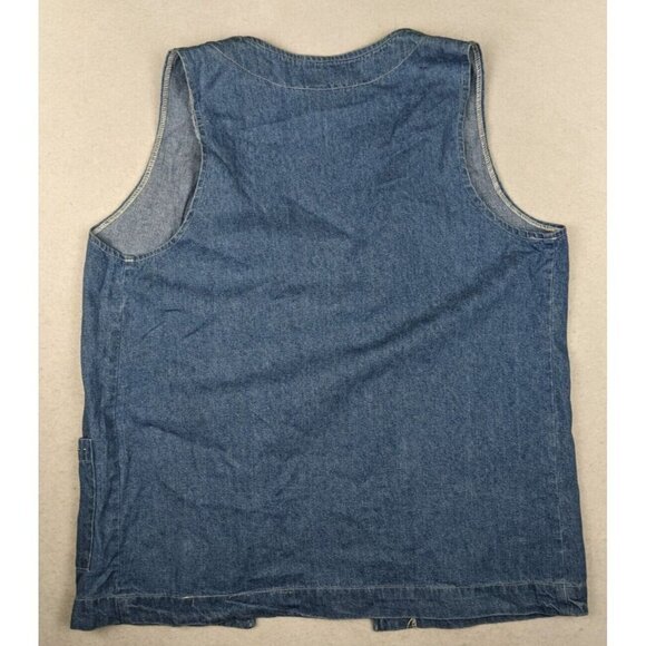 VINTAGE 90s WOMEN'S DENIM VEST - APPLIQUE - BRIDGE - SIZE L - Picture 7 of 7